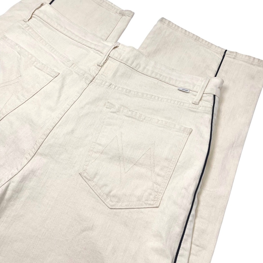 MOTHER SUPERIOR Barrel Jeans Sz 34 NWT Half Piped Ankle Relaxed Cream $258 - Picture 7 of 14